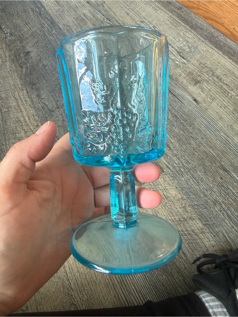 Vintage Westmoreland Glass crystal blue glass / goblet
